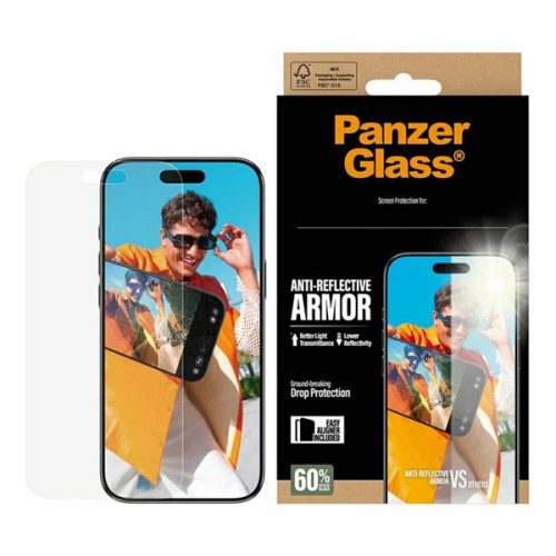 PANZERGLASS ANTI-REFLECTIVE ARMOR EASYALIGNER képernyővédő üveg (tükröződésmentes + segédkeret) ÁTLÁTSZÓ