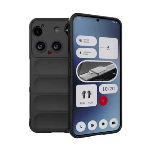 Szilikon telefonvédő (ütésállóság, kameravédő, 3D) FEKETE