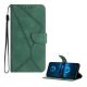 Tok álló, bőr hatású (FLIP, oldalra nyíló, asztali tartó, bankkártya tartó, varrás minta + kézpánt) SÖTÉTZÖLD