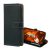 Tok álló, bőr hatású (FLIP, oldalra nyíló, asztali tartó, RFID, mágneses csat, prémium) FEKETE