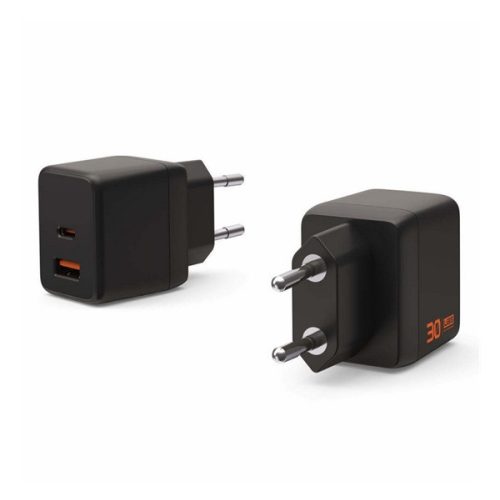 UAG SRGE hálózati töltő USB+Type-C aljzat (30W, GaN, PD gyorstöltő) FEKETE