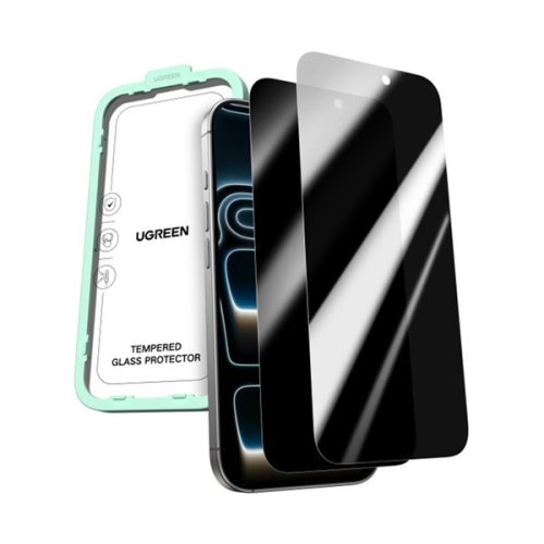 UGREEN SP1156 képernyővédő üveg 2db (betekintés ellen, 0.33mm, 9H + segédkeret) ÁTLÁTSZÓ