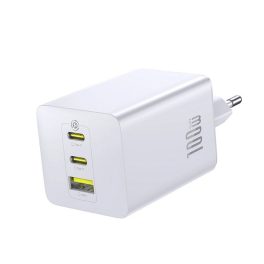   BASEUS ENERFILL FE11 hálózati töltő USB+2 Type-C aljzat (100W, PD gyorstöltő 3.0) FEHÉR