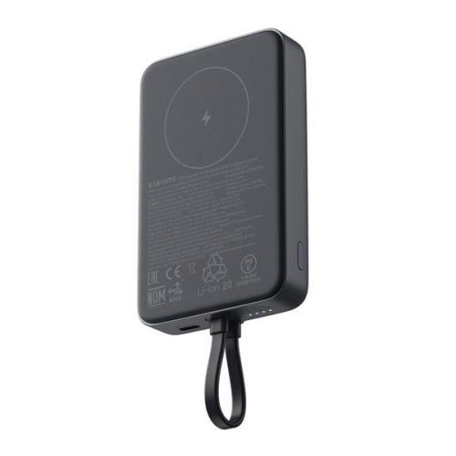 XIAOMI vésztöltő Type-C aljzat (10000mAh, 33W, gyorstöltő, mágneses, fix Type-C kábel) SÖTÉTSZÜRKE