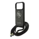 GUESS 4G BIG LOGO CORD STAP CROSSBODY műanyag telefonvédő (ütésállóság, bőr hatású hátlap + vállpánt) FEKETE
