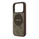GUESS 4G CIRCLE CLASSIC LOGO szilikon telefonvédő (ütésállóság, textil hátlap, MagSafe) SÖTÉTBARNA