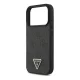 GUESS LEATHER 4G TRIANGLE STRASS MAGSAFE szilikon telefonvédő (bőr hatású hátlap, MagSafe) FEKETE