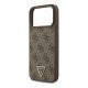 GUESS LEATHER 4G TRIANGLE STRASS MAGSAFE szilikon telefonvédő (bőr hatású hátlap, MagSafe) SÖTÉTBARNA