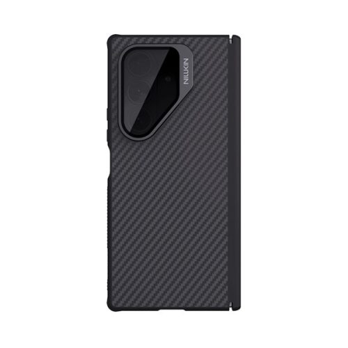 NILLKIN CARBOPROP szilikon telefonvédő (ütésállóság, aramid bevonat, kitámasztó, MagSafe, karbon minta) FEKETE