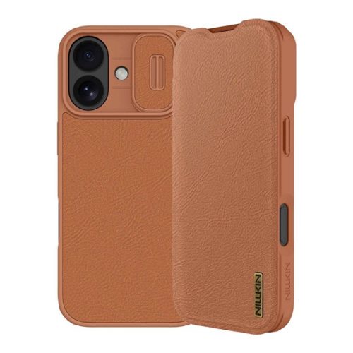 NILLKIN QIN PRO tok álló, bőr hatású (FLIP, oldalra nyíló, kártyazseb, kameravédő) VILÁGOSBARNA