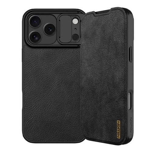 NILLKIN QIN PRO tok álló, bőr hatású (FLIP, oldalra nyíló, kártyazseb, kameravédő) FEKETE