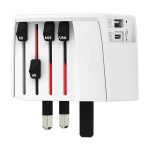 SKROSS MUV utazó töltő USB+Type-C aljzat (250V/2.5A, 30W, gyorstöltő, világszerte használható, földelt) FEHÉR