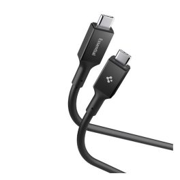   SPIGEN ESSENTIAL EB10020CC adatkábel (Type-C - Type-C, 100W, PD gyorstöltő, 200cm) FEKETE