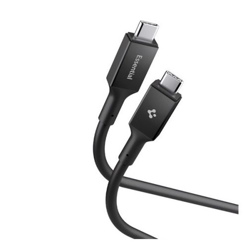 SPIGEN ESSENTIAL EB24012CC adatkábel (Type-C - Type-C, 240W, PD gyorstöltő, 120cm) FEKETE