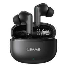  USAMS E05 bluetooth fülhallgató SZTEREO (v6.0, TWS, zajszűrő + töltőtok) FEKETE