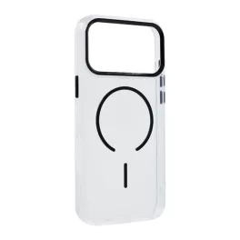   Szilikon telefonvédő (műanyag hátlap, kameravédő, MagSafe, légpárnás sarok) FEKETE