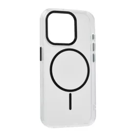   Szilikon telefonvédő (műanyag hátlap, kameravédő, MagSafe, légpárnás sarok) FEKETE