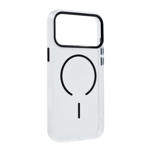 Szilikon telefonvédő (műanyag hátlap, kameravédő, MagSafe, légpárnás sarok) FEKETE