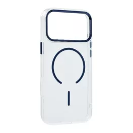   Szilikon telefonvédő (műanyag hátlap, kameravédő, MagSafe, légpárnás sarok) SÖTÉTKÉK