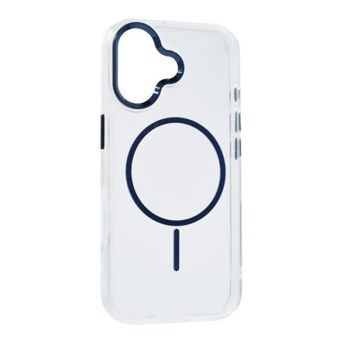 Szilikon telefonvédő (műanyag hátlap, kameravédő, MagSafe, légpárnás sarok) SÖTÉTKÉK