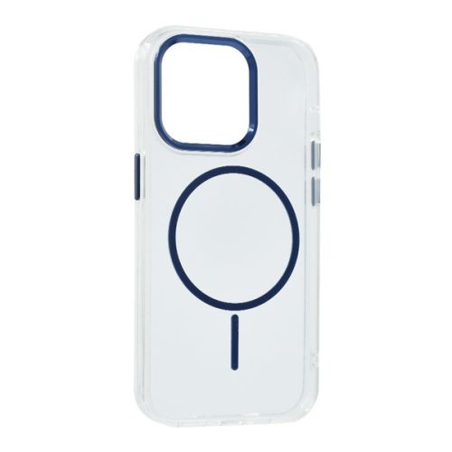 Szilikon telefonvédő (műanyag hátlap, kameravédő, MagSafe, légpárnás sarok) SÖTÉTKÉK