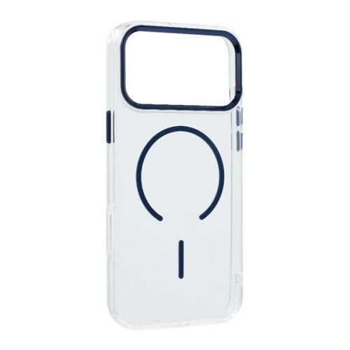 Szilikon telefonvédő (műanyag hátlap, kameravédő, MagSafe, légpárnás sarok) SÖTÉTKÉK