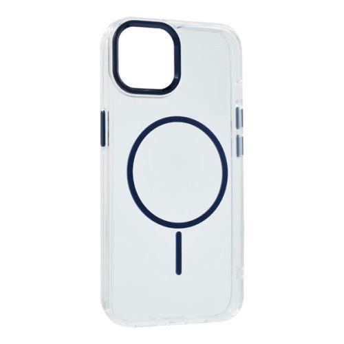 Szilikon telefonvédő (műanyag hátlap, kameravédő, MagSafe, légpárnás sarok) SÖTÉTKÉK