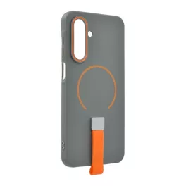   Szilikon telefonvédő (mikrofiber plüss belső, kameravédő, ujjra húzható pánt, MagSafe) VILÁGOSSZÜKRE