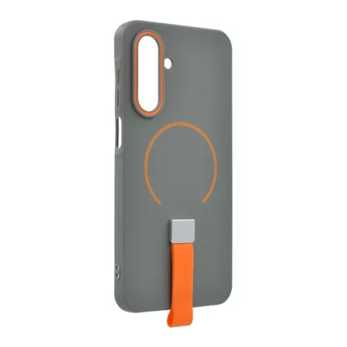 Szilikon telefonvédő (mikrofiber plüss belső, kameravédő, ujjra húzható pánt, MagSafe) VILÁGOSSZÜKRE