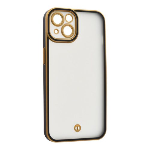 Szilikon telefonvédő (ütésállóság, matt, műanyag hátlap, kameravédő) ARANY/FEKETE