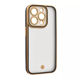   Szilikon telefonvédő (ütésállóság, matt, műanyag hátlap, kameravédő) ARANY/FEKETE