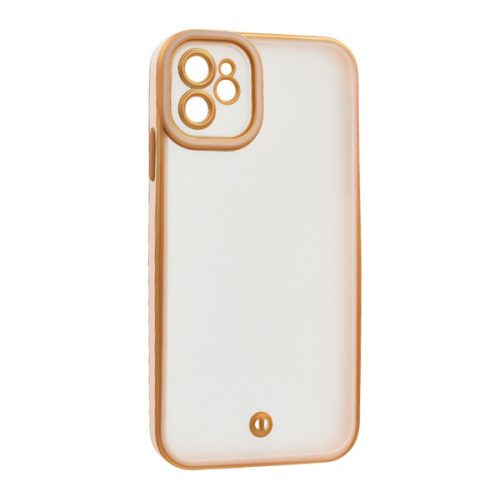Szilikon telefonvédő (ütésállóság, matt, műanyag hátlap, kameravédő) ARANY/RÓZSASZÍN