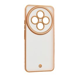   Szilikon telefonvédő (ütésállóság, matt, műanyag hátlap, kameravédő) ARANY/RÓZSASZÍN