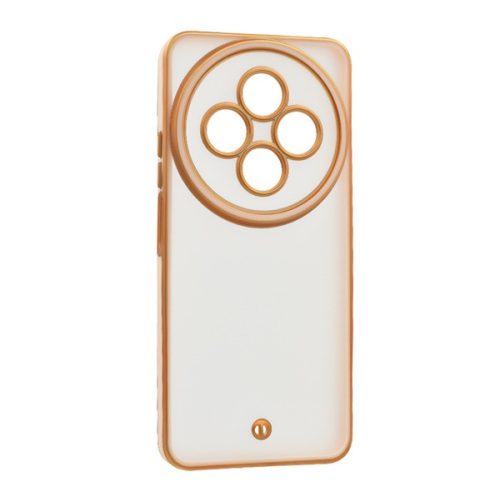 Szilikon telefonvédő (ütésállóság, matt, műanyag hátlap, kameravédő) ARANY/RÓZSASZÍN