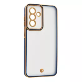   Szilikon telefonvédő (ütésállóság, matt, műanyag hátlap, kameravédő) ARANY/SÖTÉTKÉK