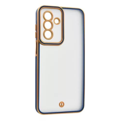 Szilikon telefonvédő (ütésállóság, matt, műanyag hátlap, kameravédő) ARANY/SÖTÉTKÉK