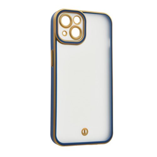 Szilikon telefonvédő (ütésállóság, matt, műanyag hátlap, kameravédő) ARANY/SÖTÉTKÉK