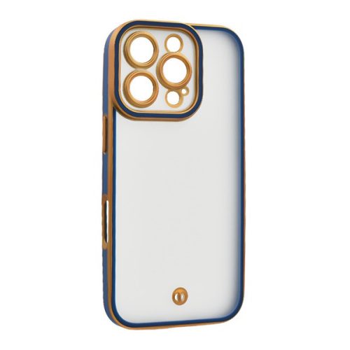 Szilikon telefonvédő (ütésállóság, matt, műanyag hátlap, kameravédő) ARANY/SÖTÉTKÉK