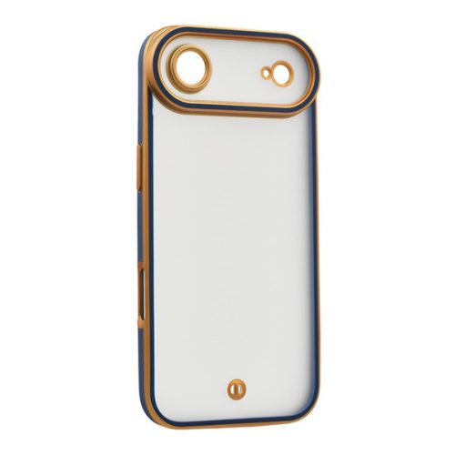 Szilikon telefonvédő (ütésállóság, matt, műanyag hátlap, kameravédő) ARANY/SÖTÉTKÉK