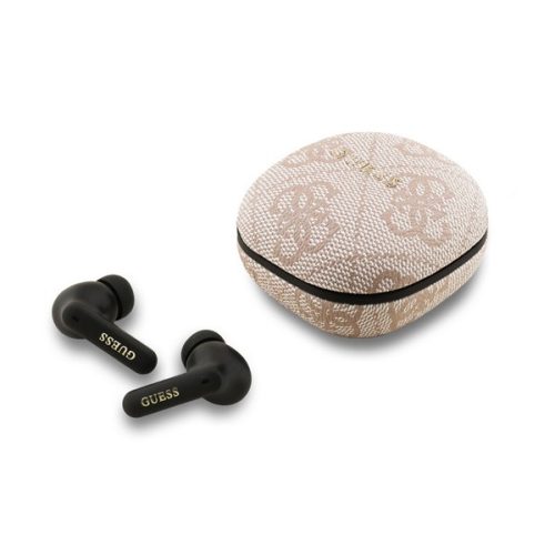 GUESS PU 4G SCRIPT LOGO bluetooth fülhallgató SZTEREO (v5.4, TWS, mikrofon, zajszűrő + töltőtok) RÓZSASZÍN