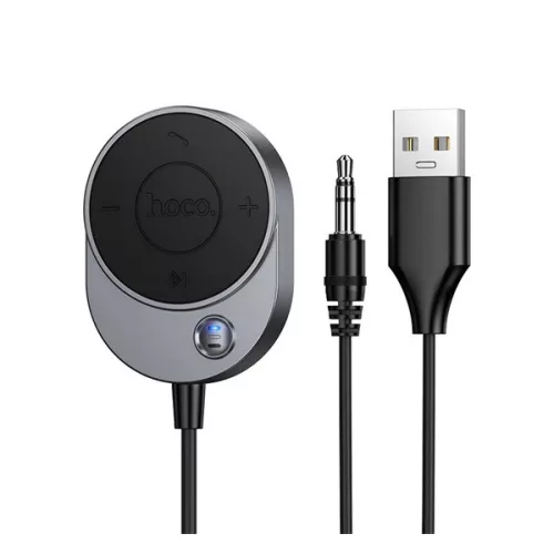 HOCO E150 bluetooth adapter (USB+3.5mm jack csatlakozó, v5.3) FEKETE