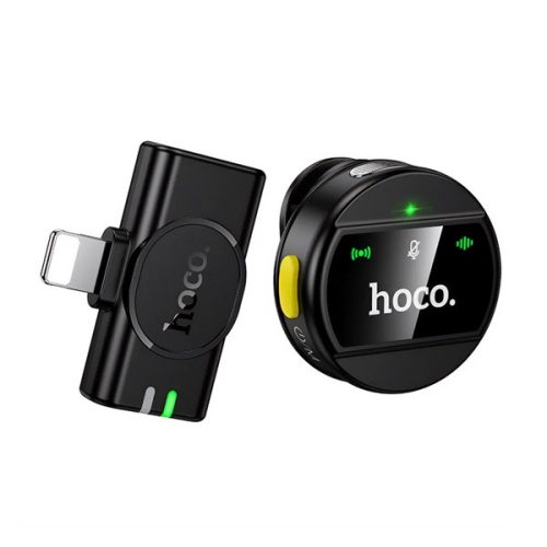 HOCO L21 bluetooth mikrofon (lightning, LAVALIER csíptethető, zajszűrő) FEKETE