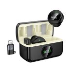 HOCO L22 bluetooth mikrofon 2db (Type-C/Lightning, LAVALIER csíptethető, zajszűrő) FEKETE