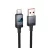 HOCO X118 adatkábel (USB - Type-C, 25W, gyorstöltő, LED kijelző, cipőfűző, 100cm) FEKETE