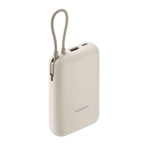 XIAOMI vésztöltő USB+Type-C aljzat (10000mAh, 22.5W, gyorstöltő + fix Type-C kábel) BÉZS