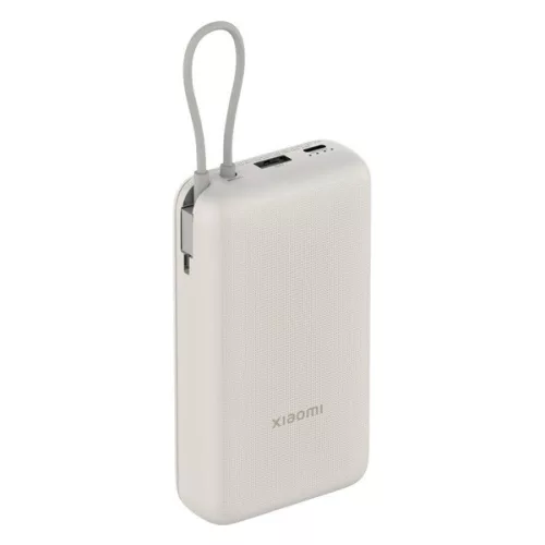 XIAOMI vésztöltő USB+Type-C aljzat (20000mAh, 33W, gyorstöltő + fix Type-C kábel) BÉZS