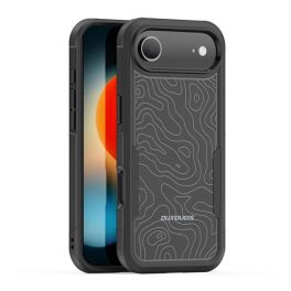   DUX DUCIS SHLD defender szilikon telefonvédő (erős ütésállóság, MagSafe, terep minta) FEKETE