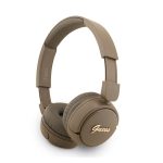 GUESS SCRIPT METAL LOGO bluetooth fejhallgató SZTEREO (v5.3, mikrofon, IPX4 vízálló) SÖTÉTBARNA