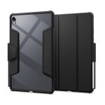 SPIGEN AIR SKIN PRO tok álló, ECO bőr hatású (aktív FLIP, oldalra nyíló, TRIFOLD, asztali tartó, ceruza tartó) FEKETE