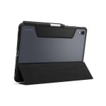 SPIGEN AIR SKIN PRO tok álló, ECO bőr hatású (aktív FLIP, oldalra nyíló, TRIFOLD, asztali tartó, ceruza tartó) FEKETE